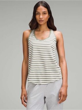 EUC Lululemon Love Tank Top True Stripe Burnside Green White